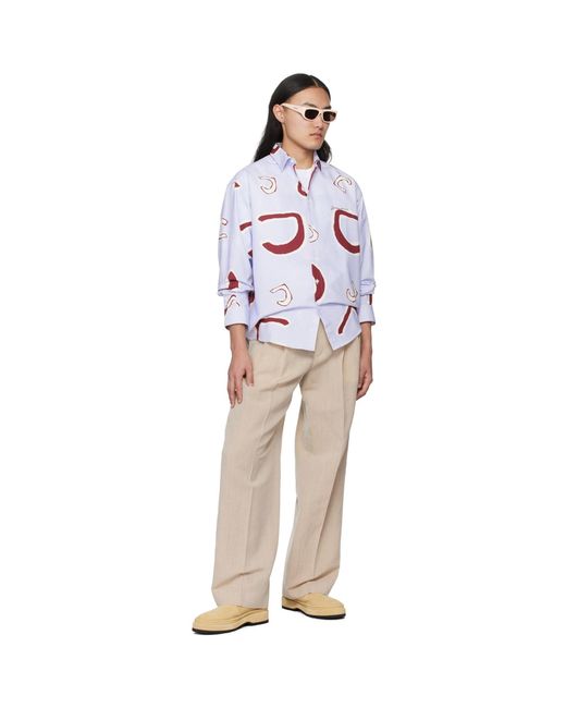 Jacquemus White ‘Simon’ Patterned Shirt, , Light for men