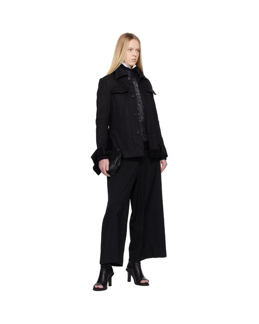 Yohji Yamamoto Black Side Zip Denim Jacket
