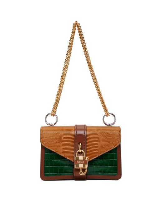 Chlo Brown And Green Aby Chain Bag Lyst