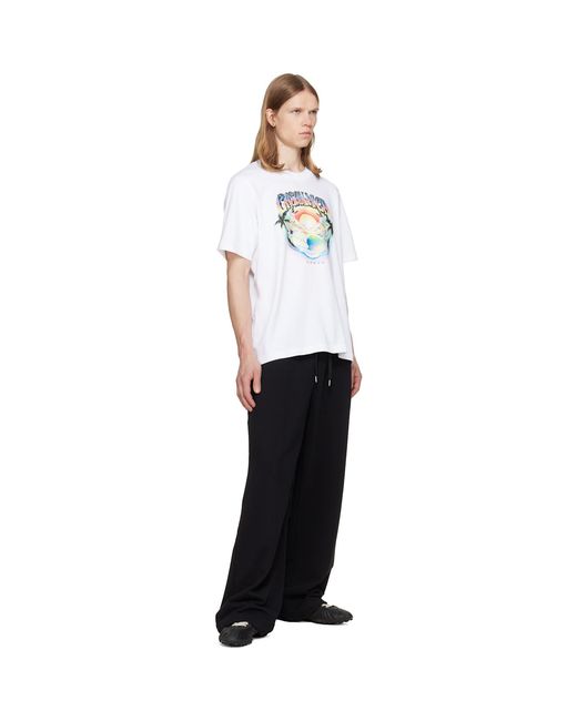 Casablanca White Airspray Short Sleeve T‑Shirt for men