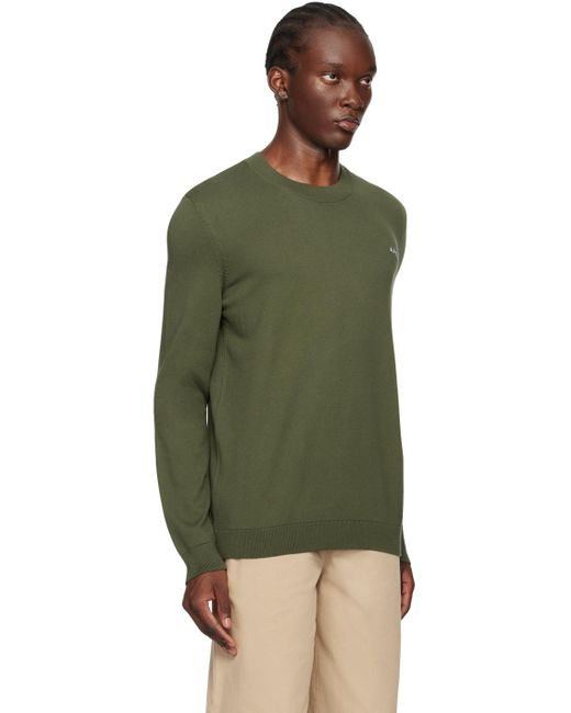 A.P.C. Green Khaki Amir Sweater for men