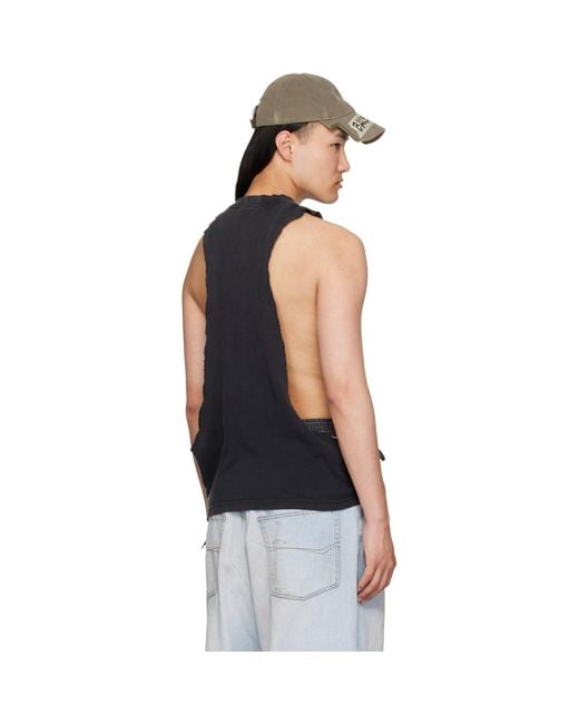 Balenciaga Black Ripped Tank Top for men