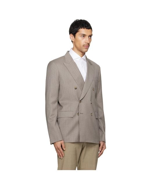 Paul Smith Multicolor Taupe Striped Blazer for men