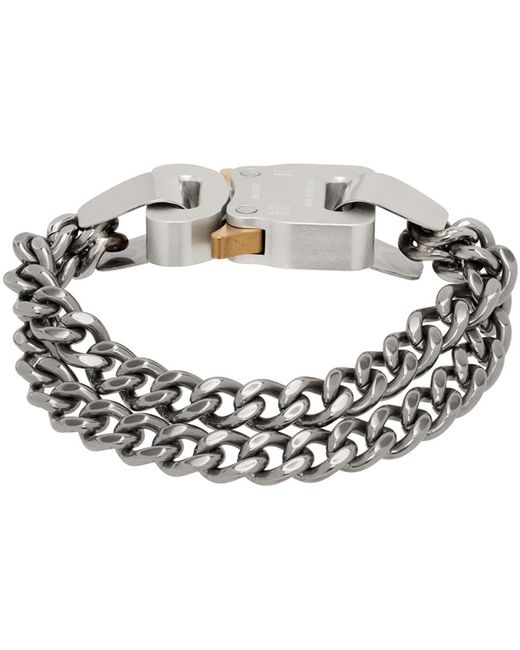1017 ALYX 9SM Metallic 2x Chain Buckle Bracelet for men