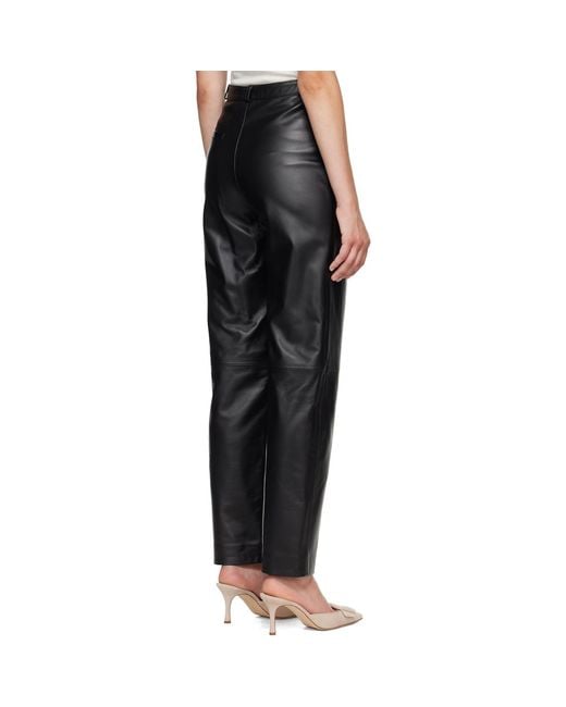 Loulou de Saison Black Cobe Lds Leather Trousers