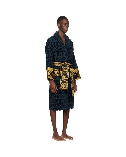 Versace Black 'I Heart Baroque' Bathrobe for men