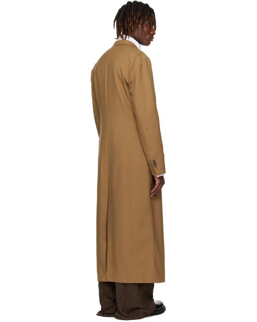 Dries Van Noten Black Tan Wool & Mohair Coat for men