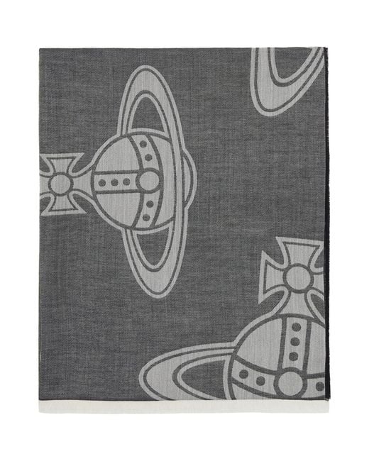 Vivienne Westwood Gray Paris Orb Stole Scarf for men