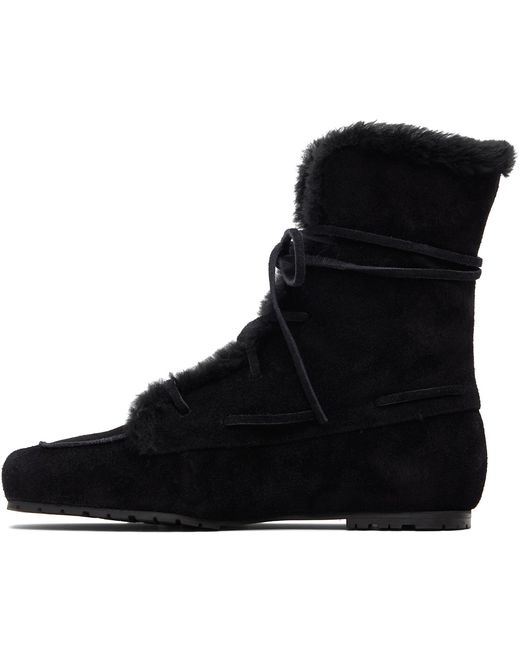 Aeyde Black Paul Shearling Ankle Boots