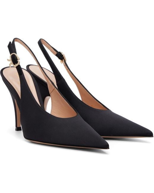 Gianvito Rossi Blue Sofia Sling Heels