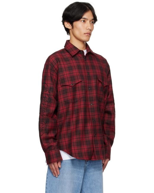 Vetements Plaid Embroidered Shirt for men