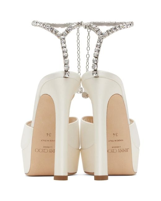 Jimmy Choo White Ssense Exclusive Off- Saeda 125 Heeled Sandals