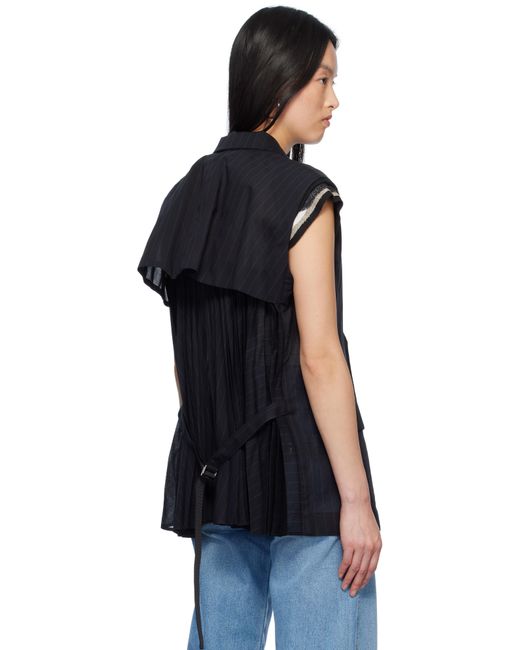 Sacai High Twist Voile Vest in Black | Lyst Australia