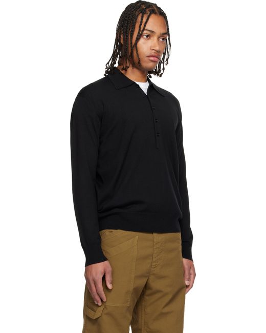 Polo Noir En Laine Mérinos Dries Van Noten pour homme en coloris Black