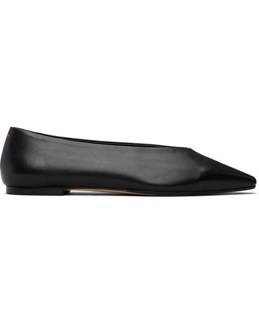 Aeyde Black Betty Square-Toe Ballerina Flats