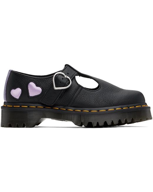 Dr. Martens Black Polley Heart Mary Jane Monkstraps