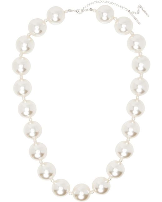 Collier blanc à perles Magda Butrym en coloris White