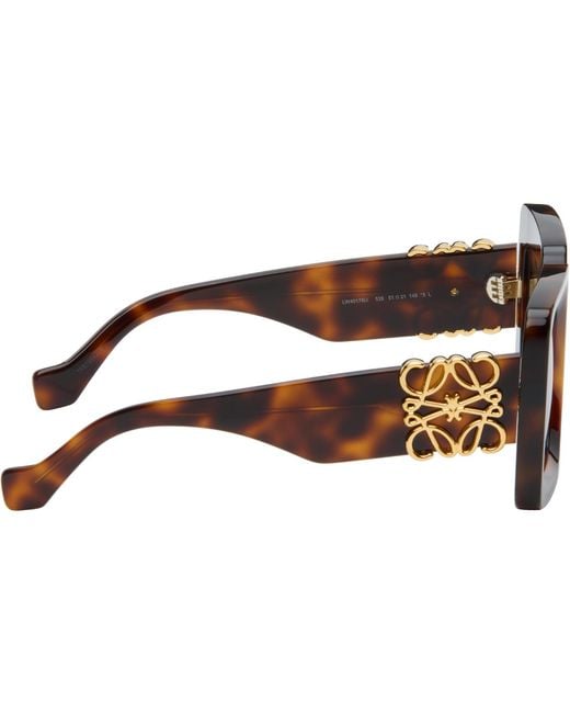 Loewe Black Beveled Square Maxi Anagram Sunglasses for men