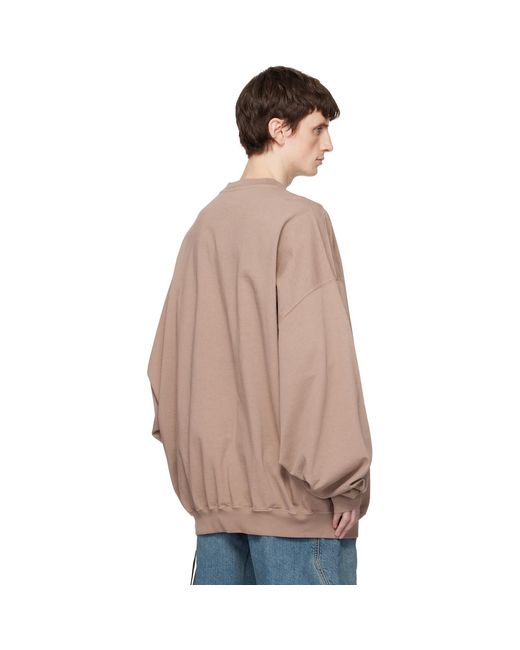 Rick Owens Natural Taupe Temple Hun Crewneck Sweatshirt for men