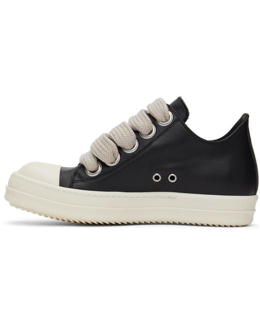 Rick Owens Jumbo Lace Low Sneakers in Black for Men | Lyst