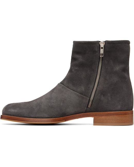 Common Projects Black Zipper Suede Boots for men