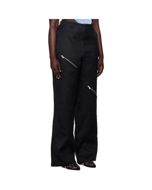 Sinéad O'Dwyer Black Spiral Zip Trousers