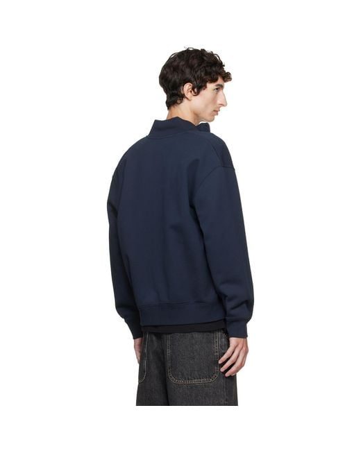 Maison Kitsuné Blue Fox Head Zipped Comfort Sweatshirt for men