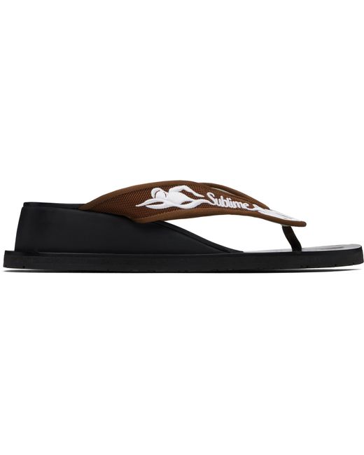Tory Burch Black Sublime Wedge Flip-Flops