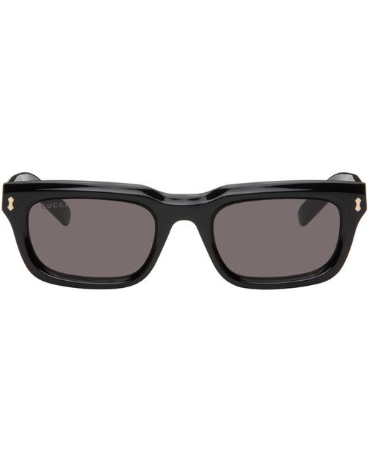 Gucci Black Rectangular Sunglasses for men