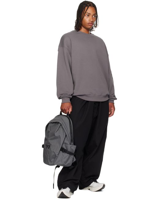 Y-3 Gray Staple Backpack for men
