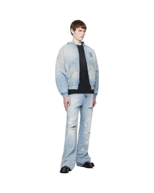 Amiri Blue Ma Zip Denim Jacket for men