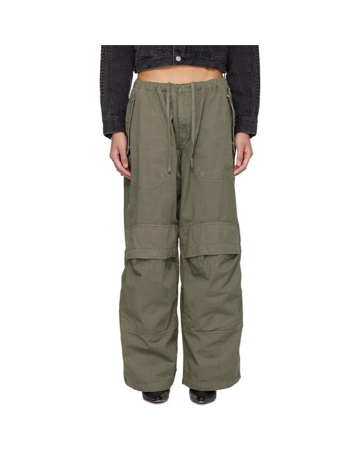 Alexander Wang Green Khaki Mid-Rise Articulated Pockets Cargo Pants