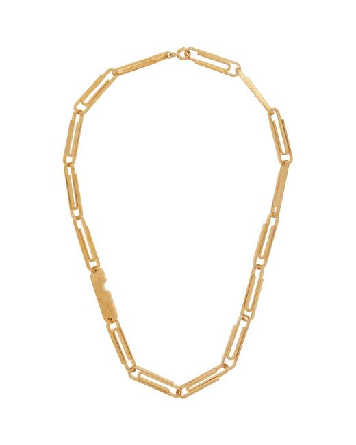 Off-White c/o Virgil Abloh Metallic Gold Short Multi Paperclip Necklace