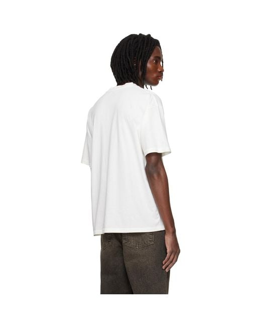 Represent White Off- Western Initial T-Shirt for men