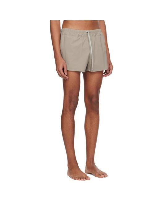 Rick Owens Multicolor Taupe Temple Boxer Swim Shorts for men