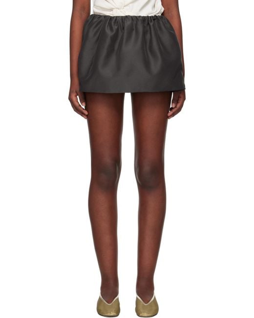Amomento Shirring Organza Belt Miniskirt in Black | Lyst Canada