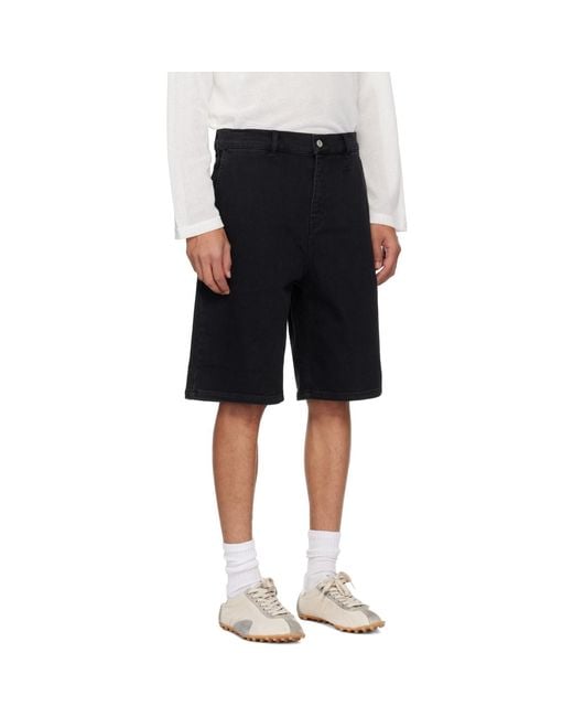 Courreges Black Hammer Denim Shorts for men