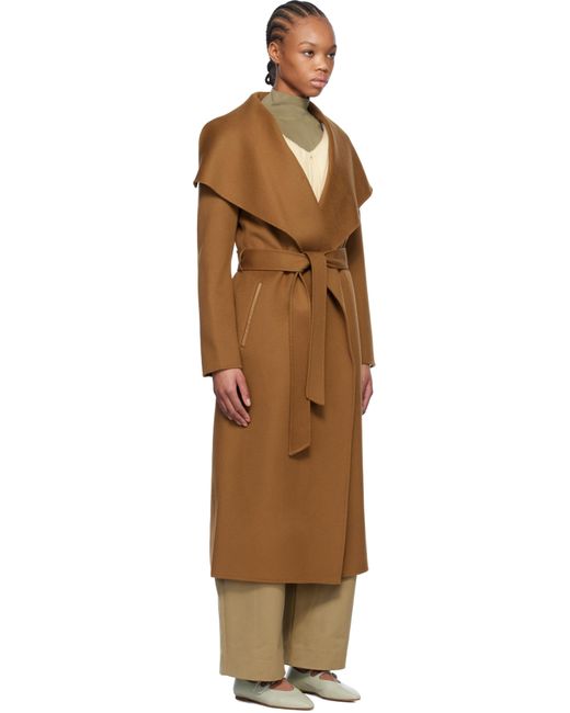 Mackage Black Tan Mai-Cn Double-Face Wool Wrap Coat