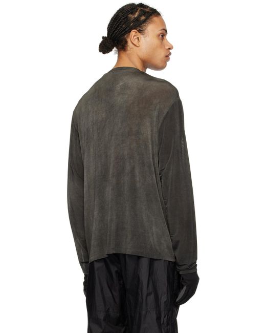 Amomento Black Oversized Long Sleeve T-shirt for men