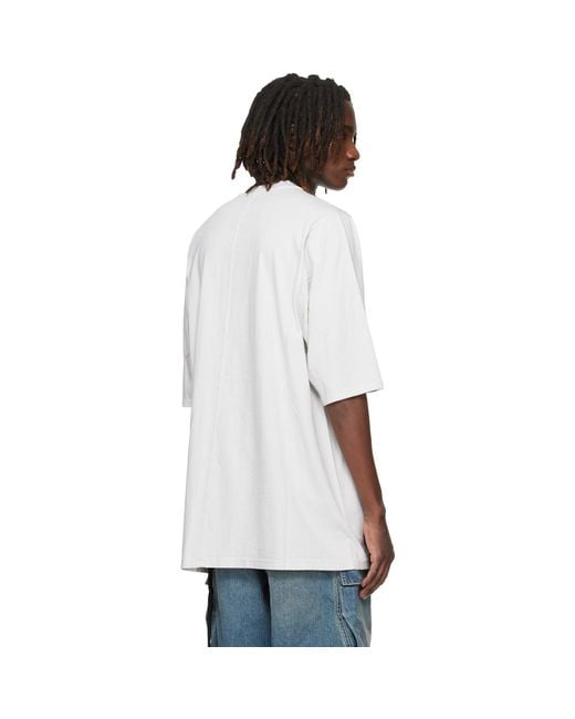 Rick Owens White Off- Temple Jumbo S/S T-Shirt for men