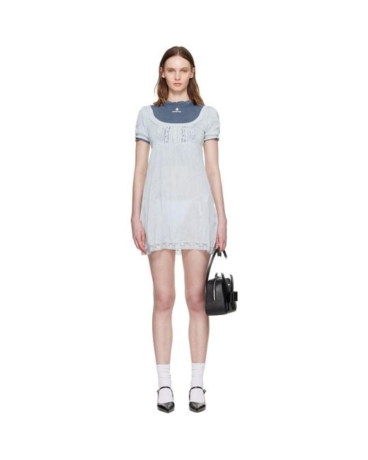 ShuShu/Tong Black Boatneck Puff Sleeve Knit Minidress