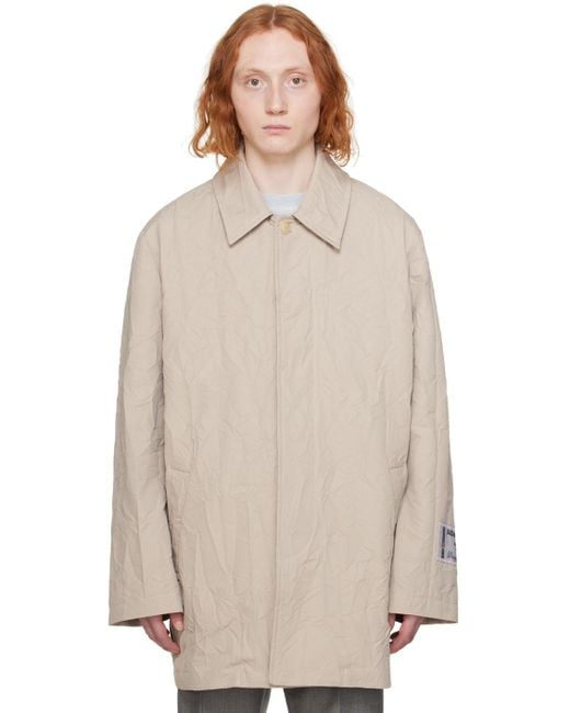 メンズ Acne Studios クリンクル トレンチコート ナチュラル | Lyst