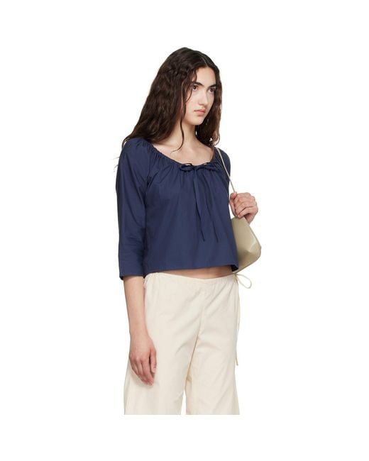 Brooke Callahan Blue Scoop Top