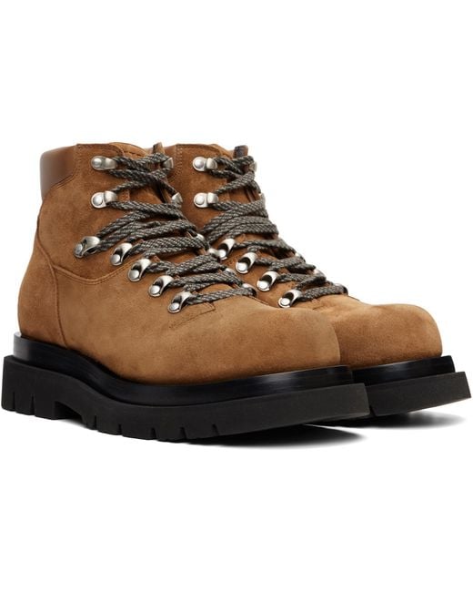 Bottega Veneta Brown Boston Crust Lug Ankle Boots for men