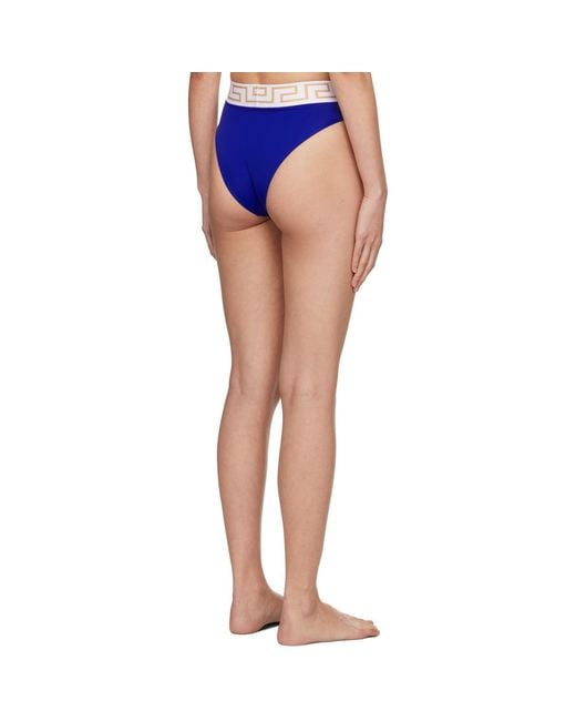 Versace Blue Vita Bikini Bottoms