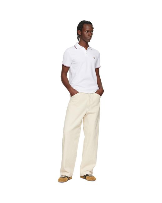 Moncler Multicolor Tricolor-Trimmed Cotton Piquet Polo for men