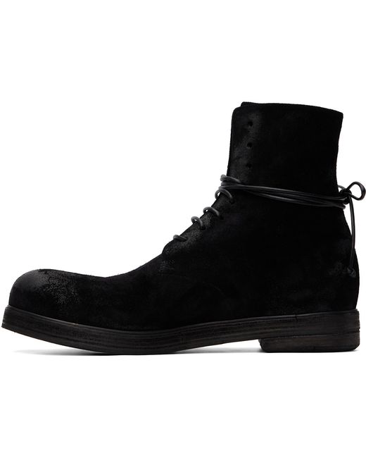 Marsèll Black Zucca Zeppa Leather Combat Boots for men