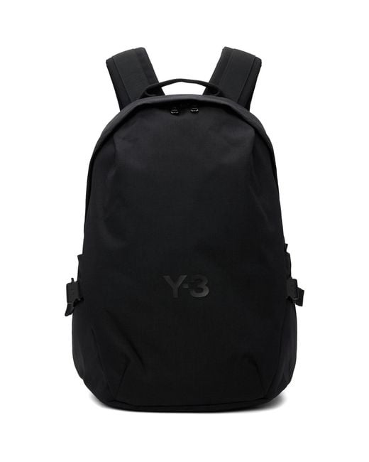 Y-3 Black Bonded-Logo Backpack for men