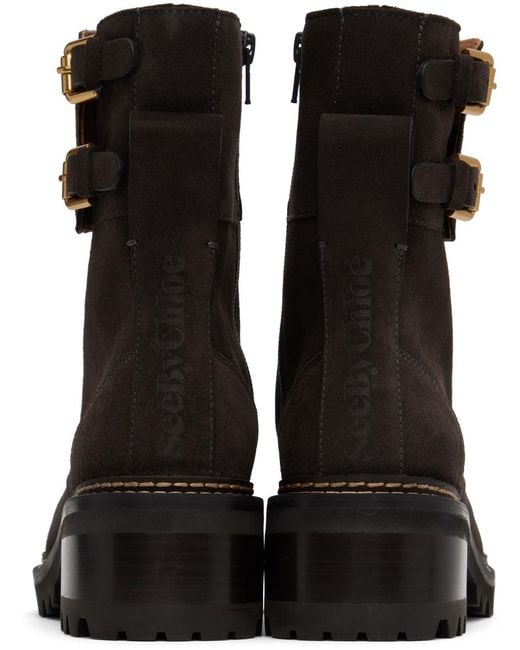 See By Chloé Black Brown Mallory Boots