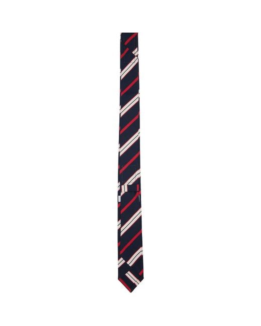 Thom Browne Black Rep Stripe Classic Tie for men